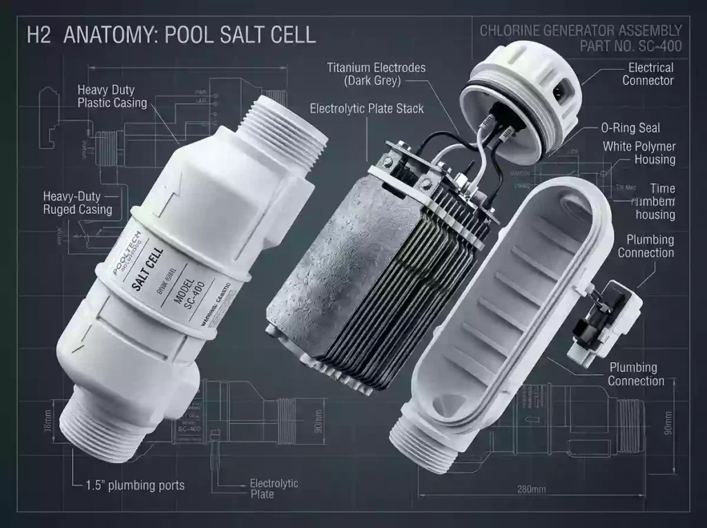 Pool salt cell exploded view