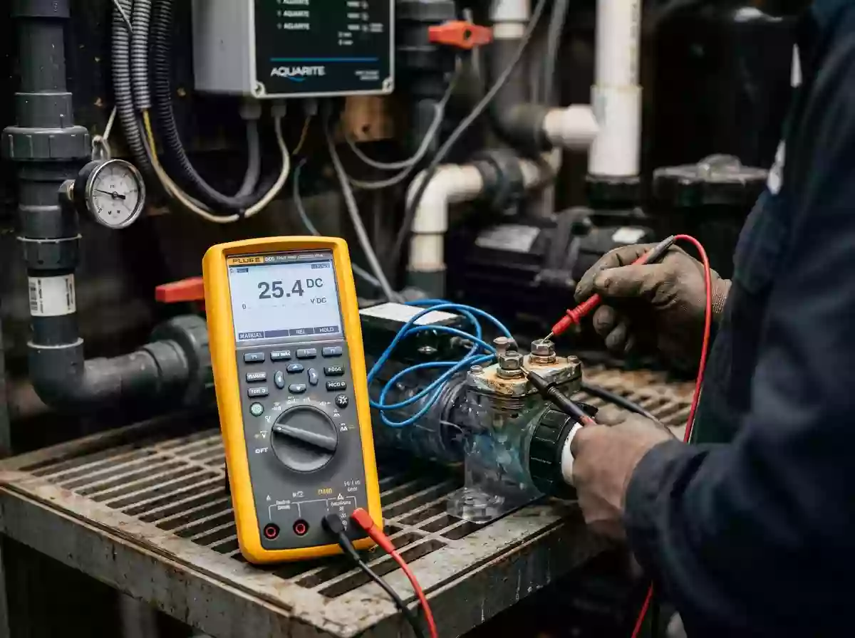 test salt cell with multimeter