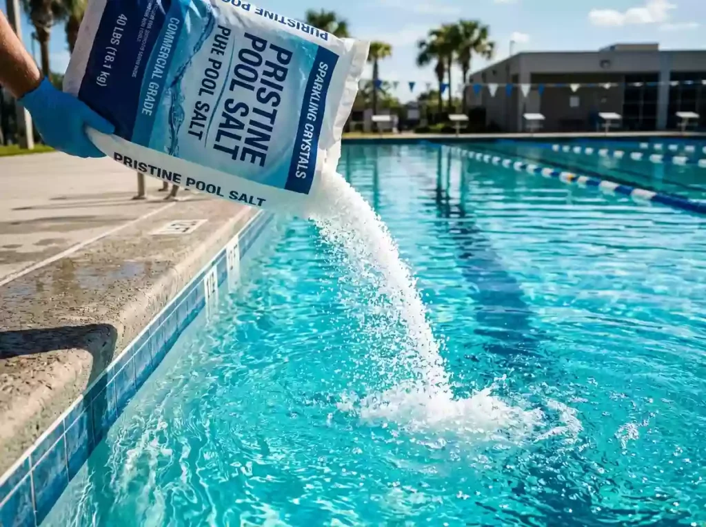 Commercial Pool Pure Salt Application Operation