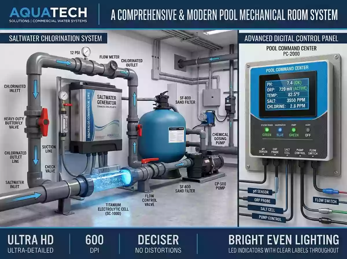 Complete Salt Chlorination System for Commercial Pools